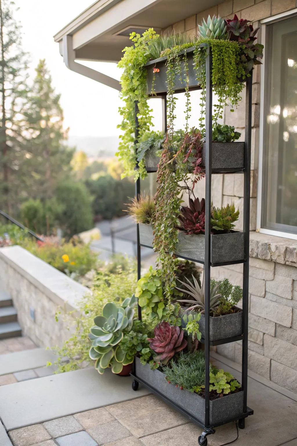 Get the most out of your space with multi-level plant displays.