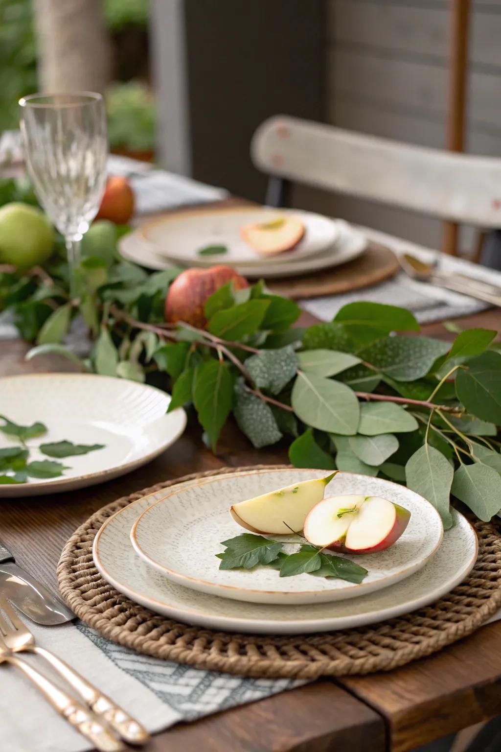 Bring nature inside with a nature-inspired table setting.