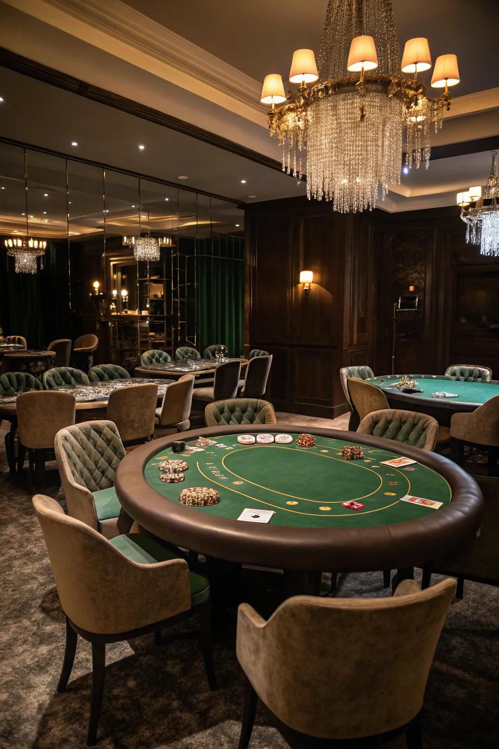 Convert your dining area into a glamorous casino for the evening.