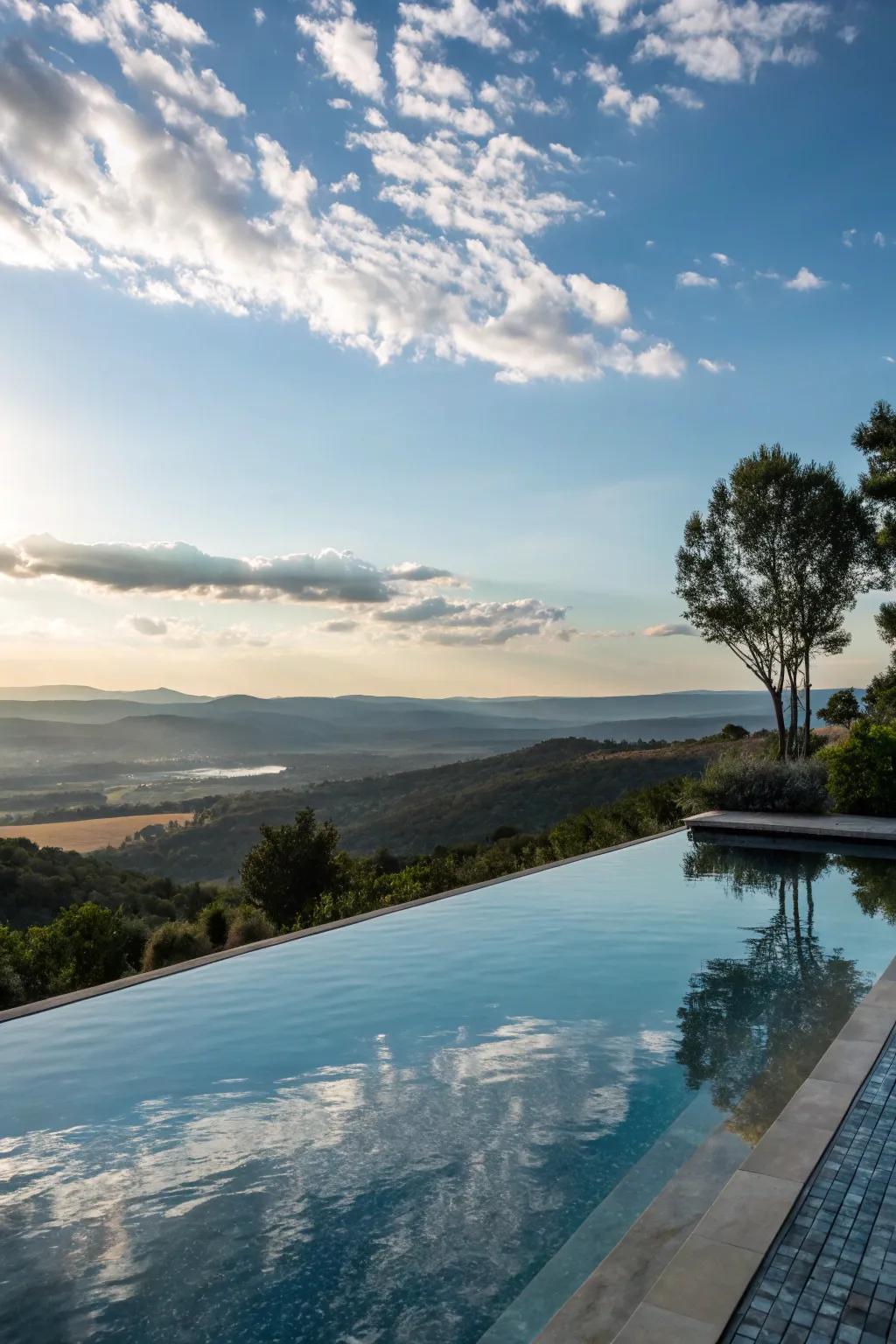 Infinity edges produce a stunning sight of boundless water.