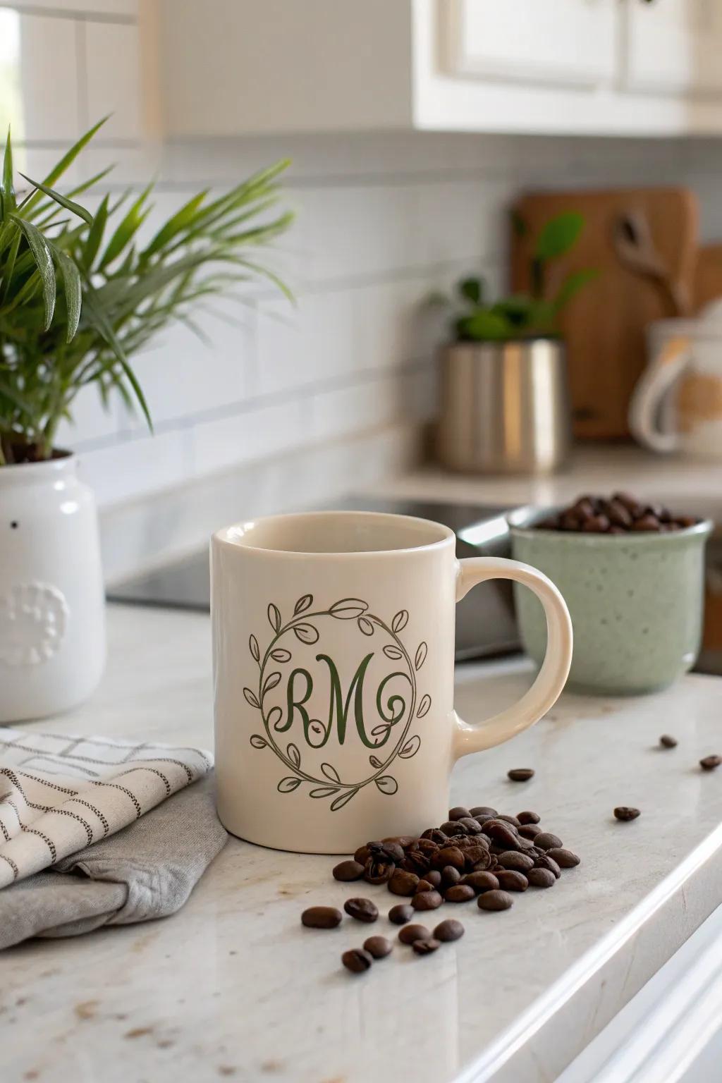 Kickstart his day on a high note with a customized porcelain mug.