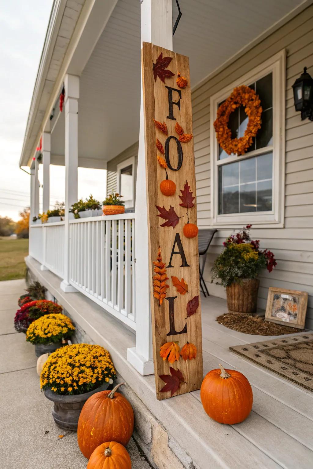 Greet the season with a charming fall porch leaner.