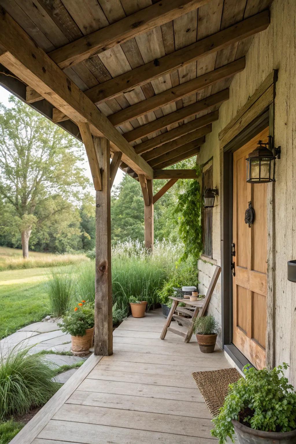 Rustic elegance highlighted by timber support details.
