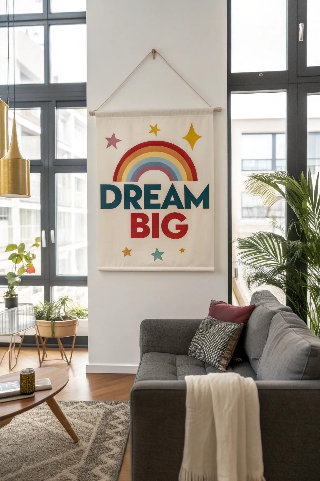 A burst of rainbow hues can brighten any room.