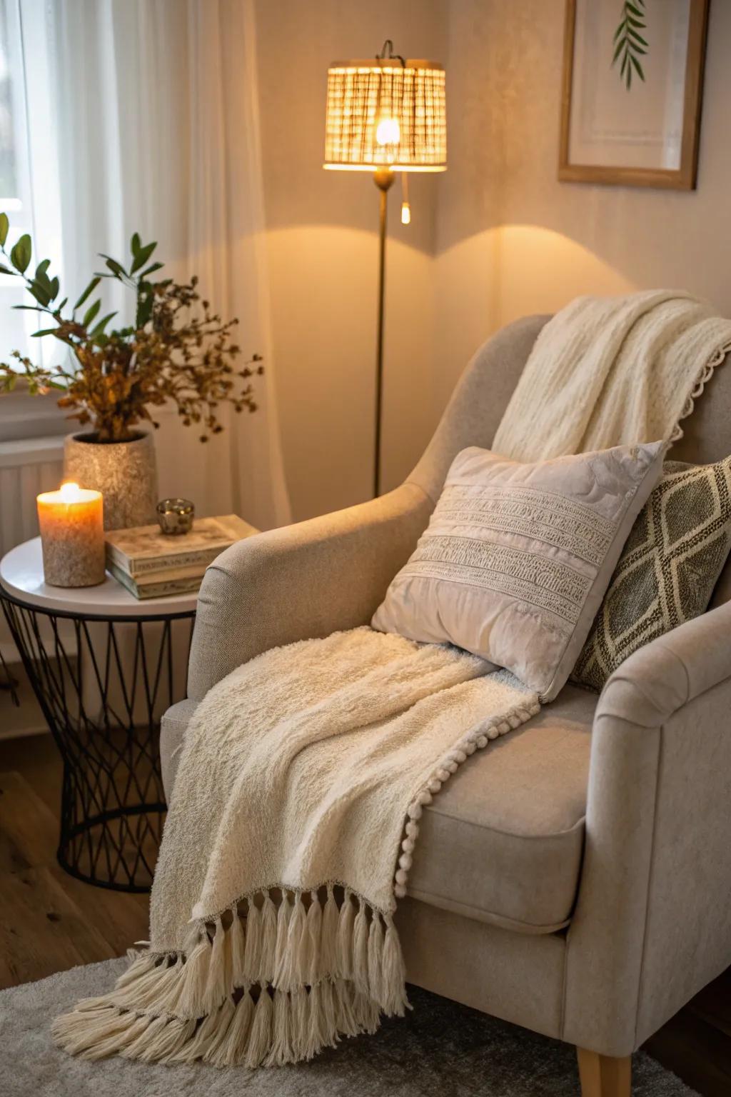 Design your own cozy spot for silent prayer and reflection.