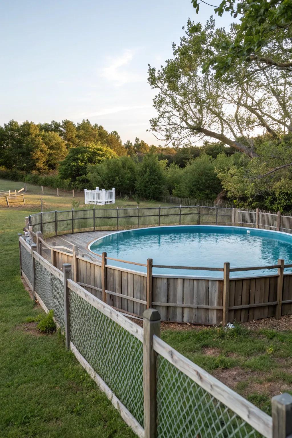 Increase your pool's privacy using a traditional timber fence.