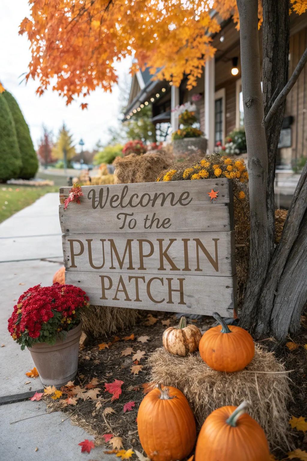 A cheerful greeting establishes the spirit for the pumpkin festivity.