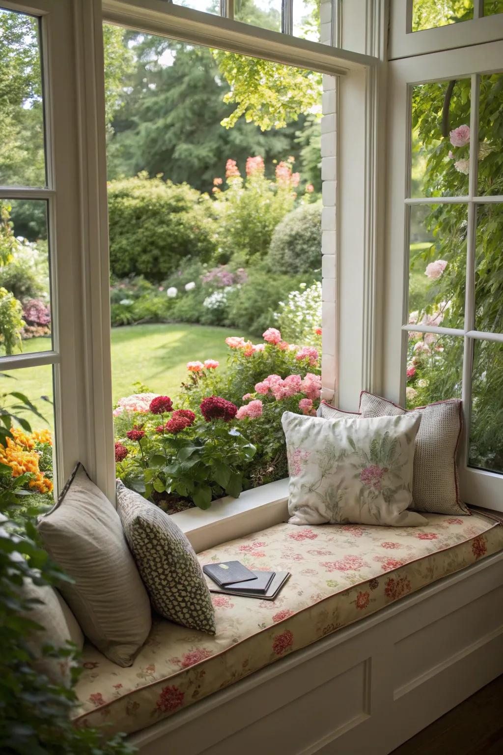 Let the radiance of daylight and the charm of your garden elevate your reading moments.