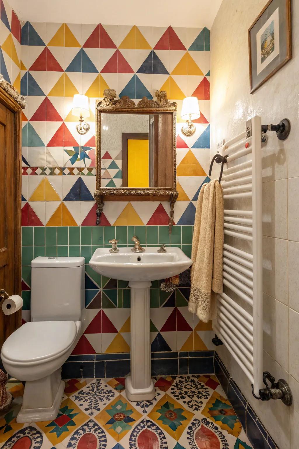 Colorful tiles, both vibrant and bold, truly bring retro charm to life.