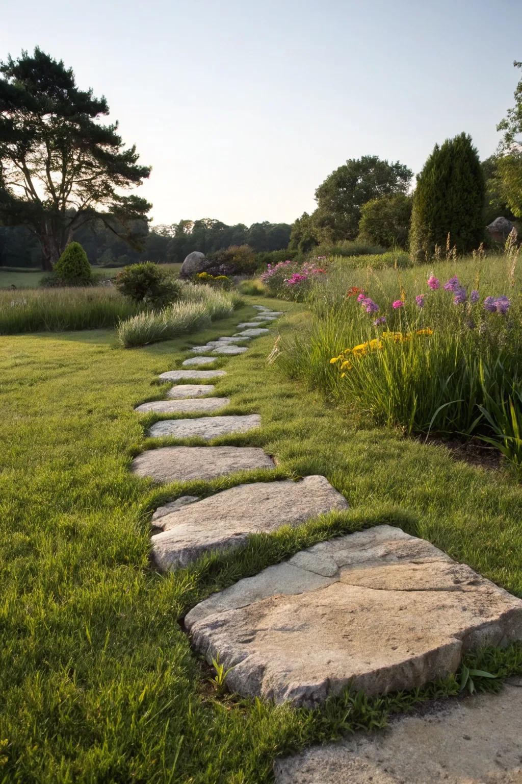 Organic stone paths present an old-fashioned and tranquil escape in any garden environment.