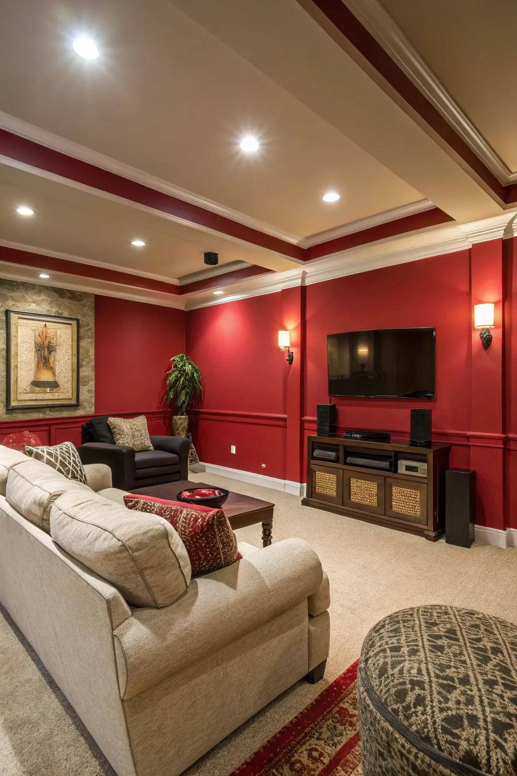 A striking accent wall introduces an eye-catching centerpiece to any room.