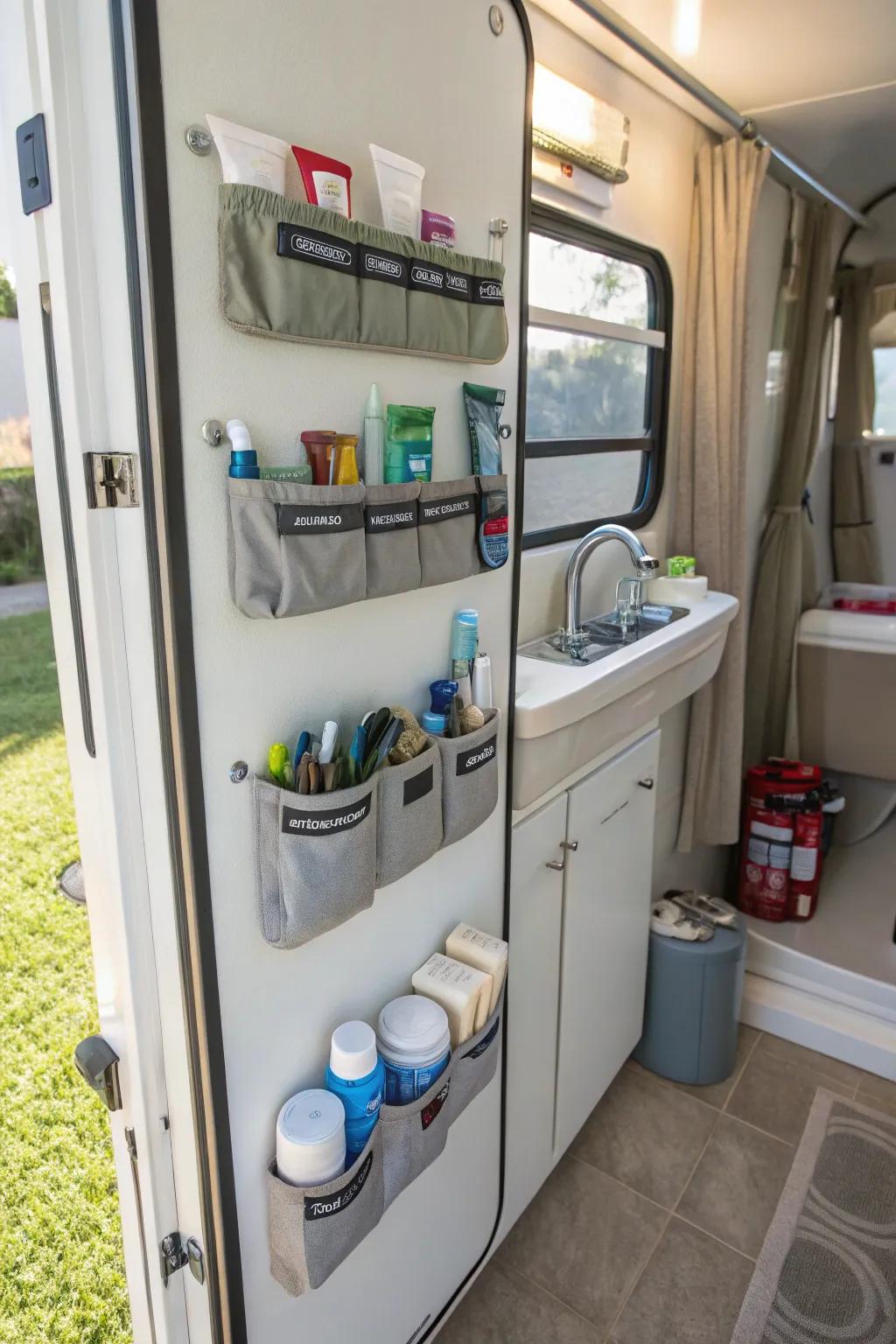 Take full advantage of space with wall-mounted caddies.