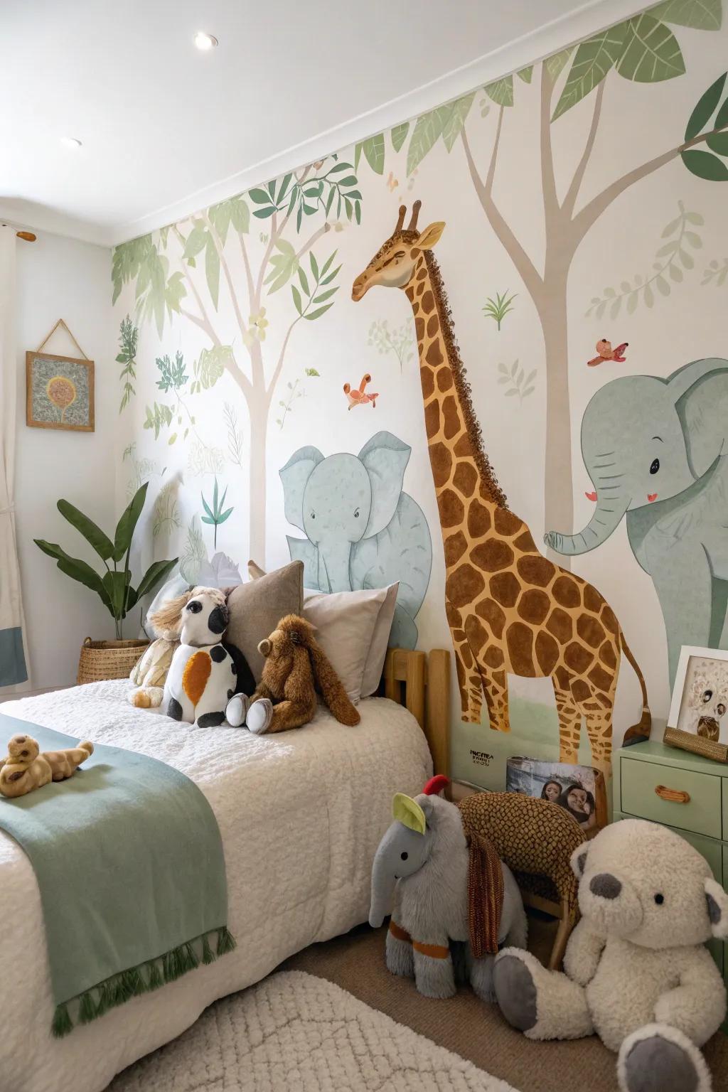 Animal-themed decorations transport the wilderness into your private space.