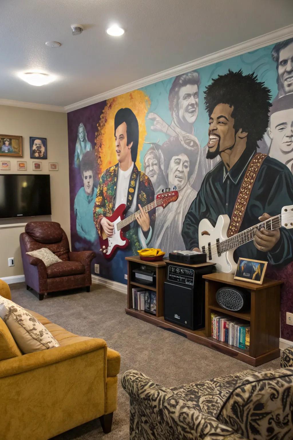 A mural that echoes the golden age of music