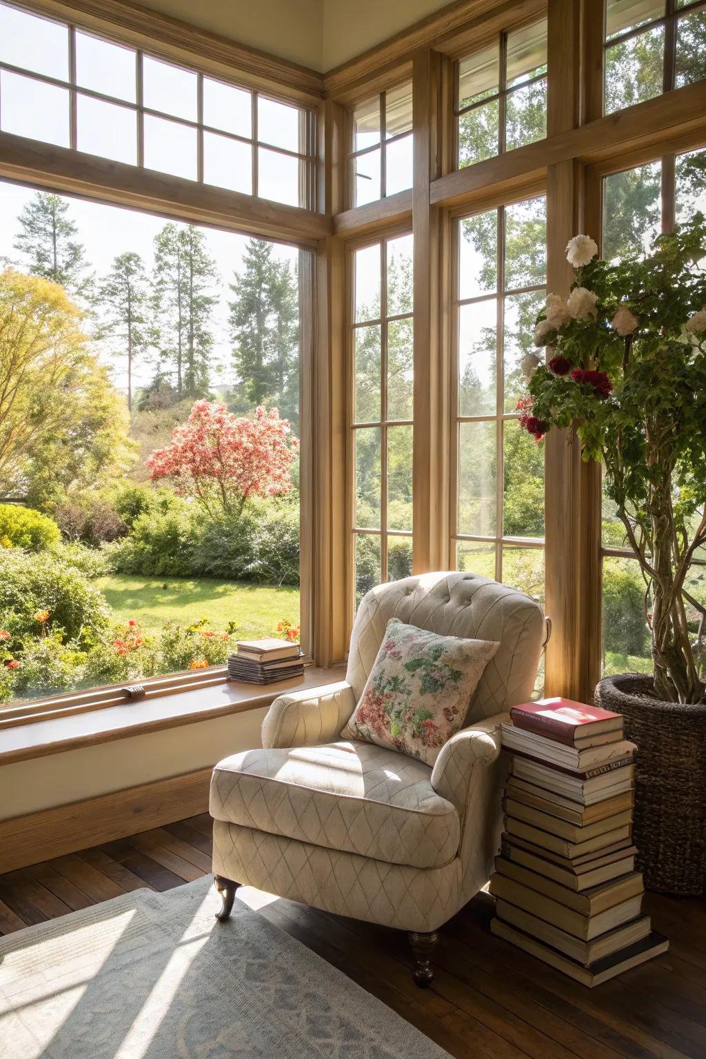 Natural light cascading into a peaceful room.