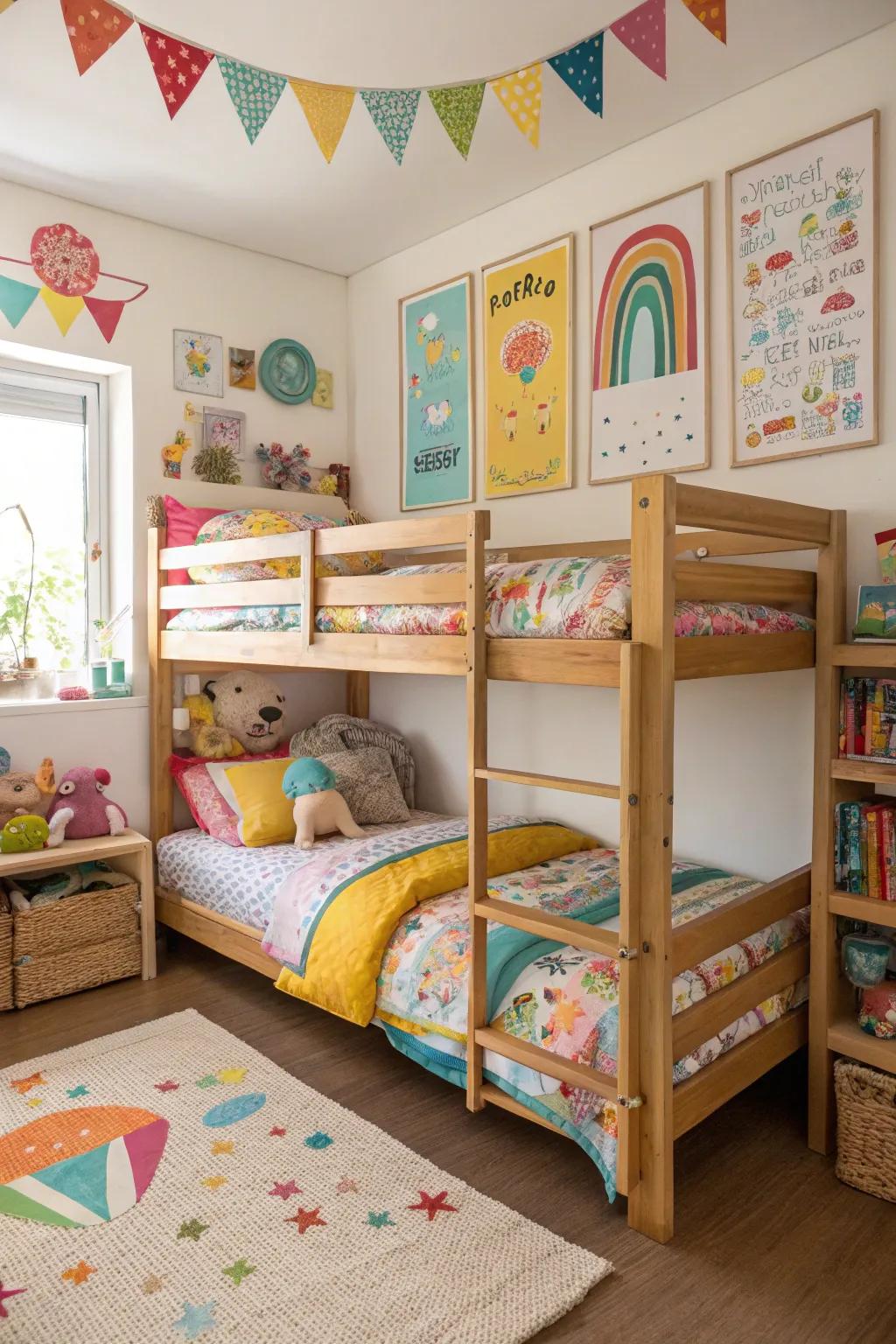 Elevated Sleep Stations maximize area and bring a playful feel to the space.