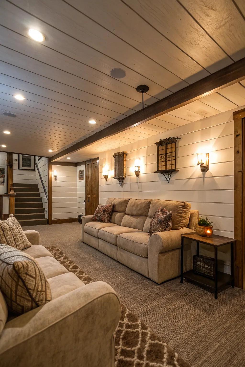 Shiplap brings this welcoming living area to life.