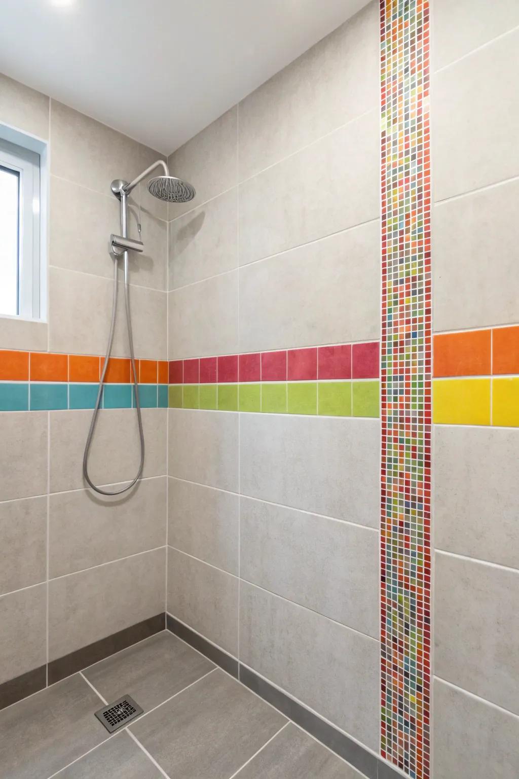 Eye-catching tiles create a stunning contrast that enhances neutral backgrounds.