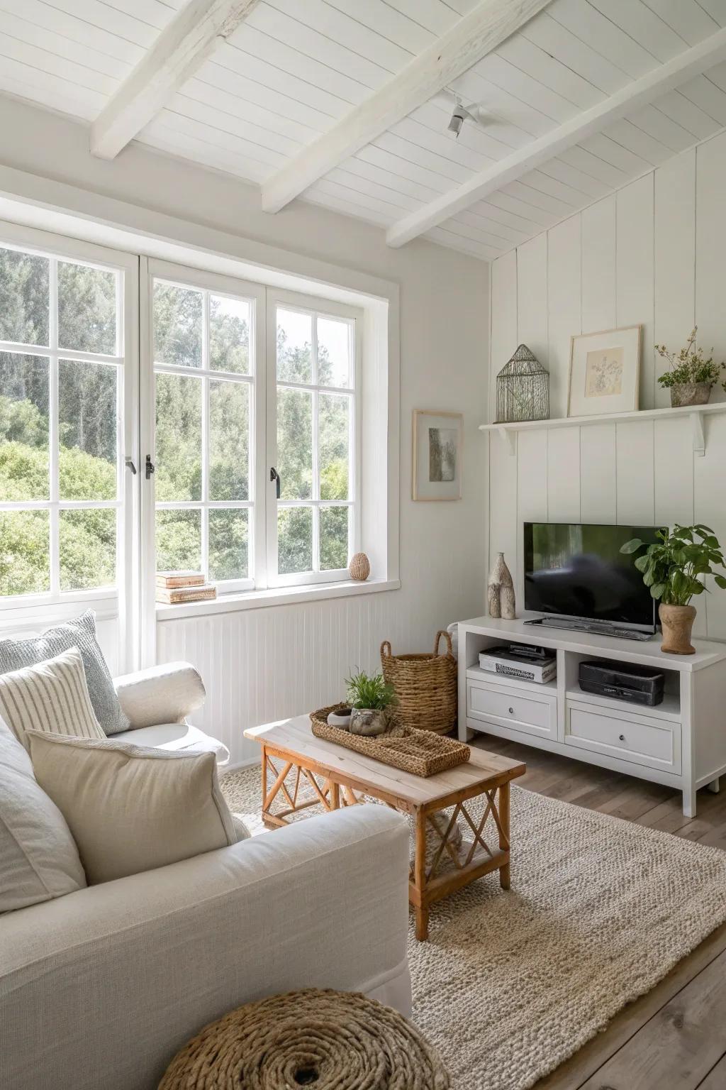 Neutral colors can make your area feel more open.