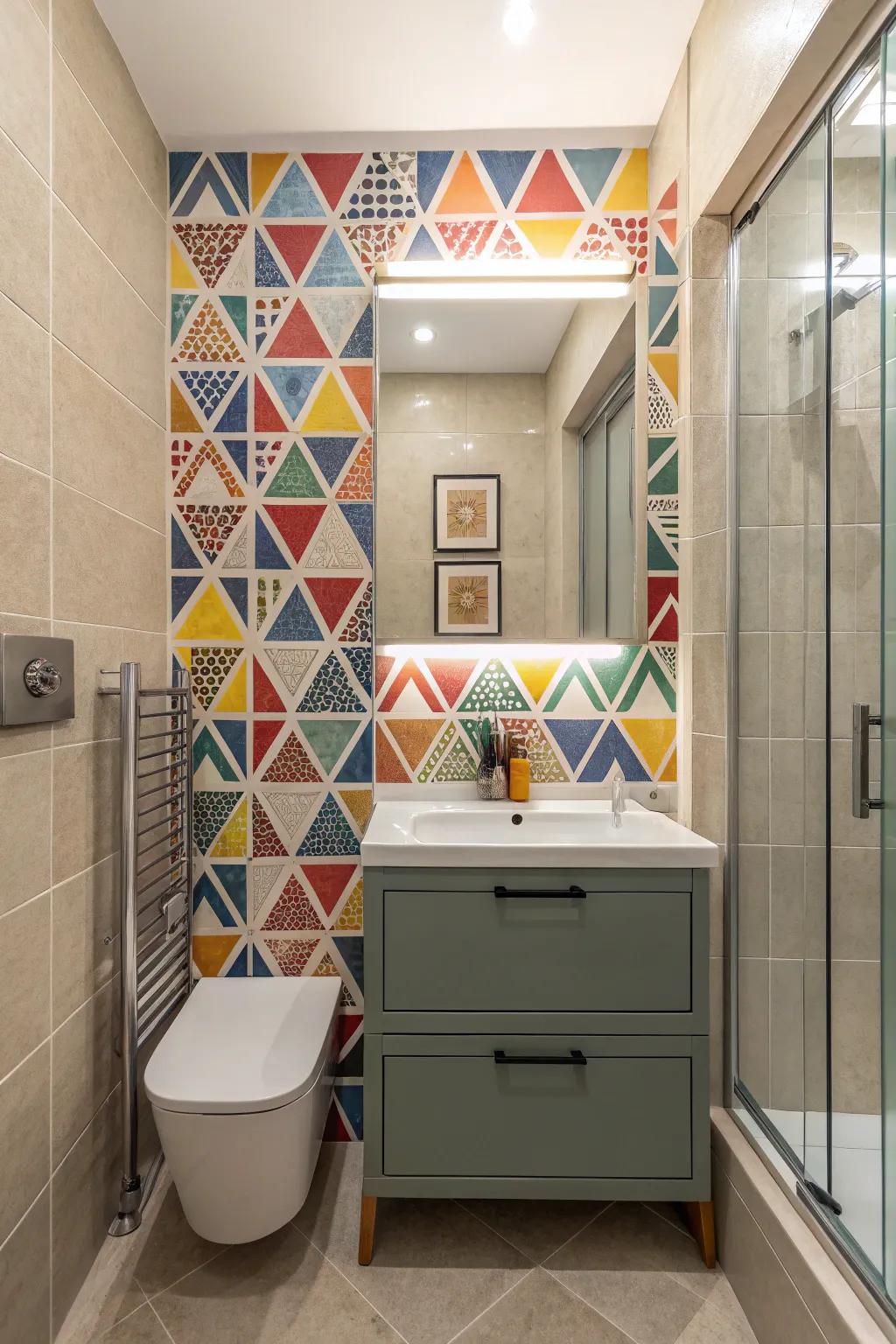 Lively mosaic tiles infuse color and vibrancy into confined spaces.