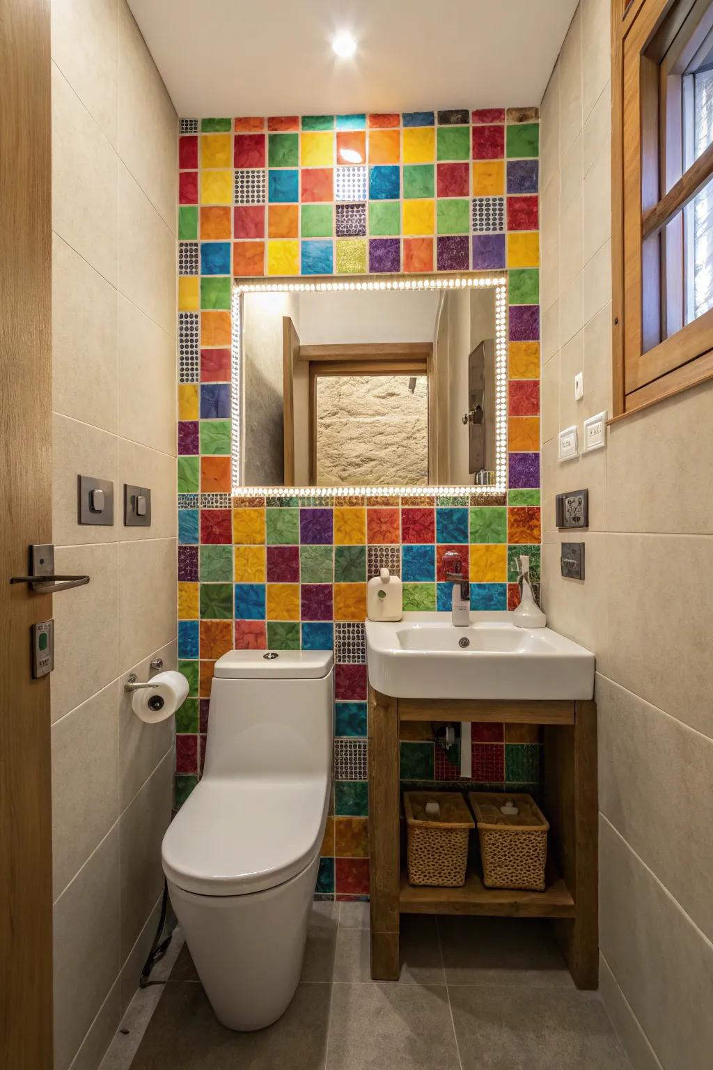 Mosaic tiles have the ability to turn the smallest bathroom into an artistic expression.