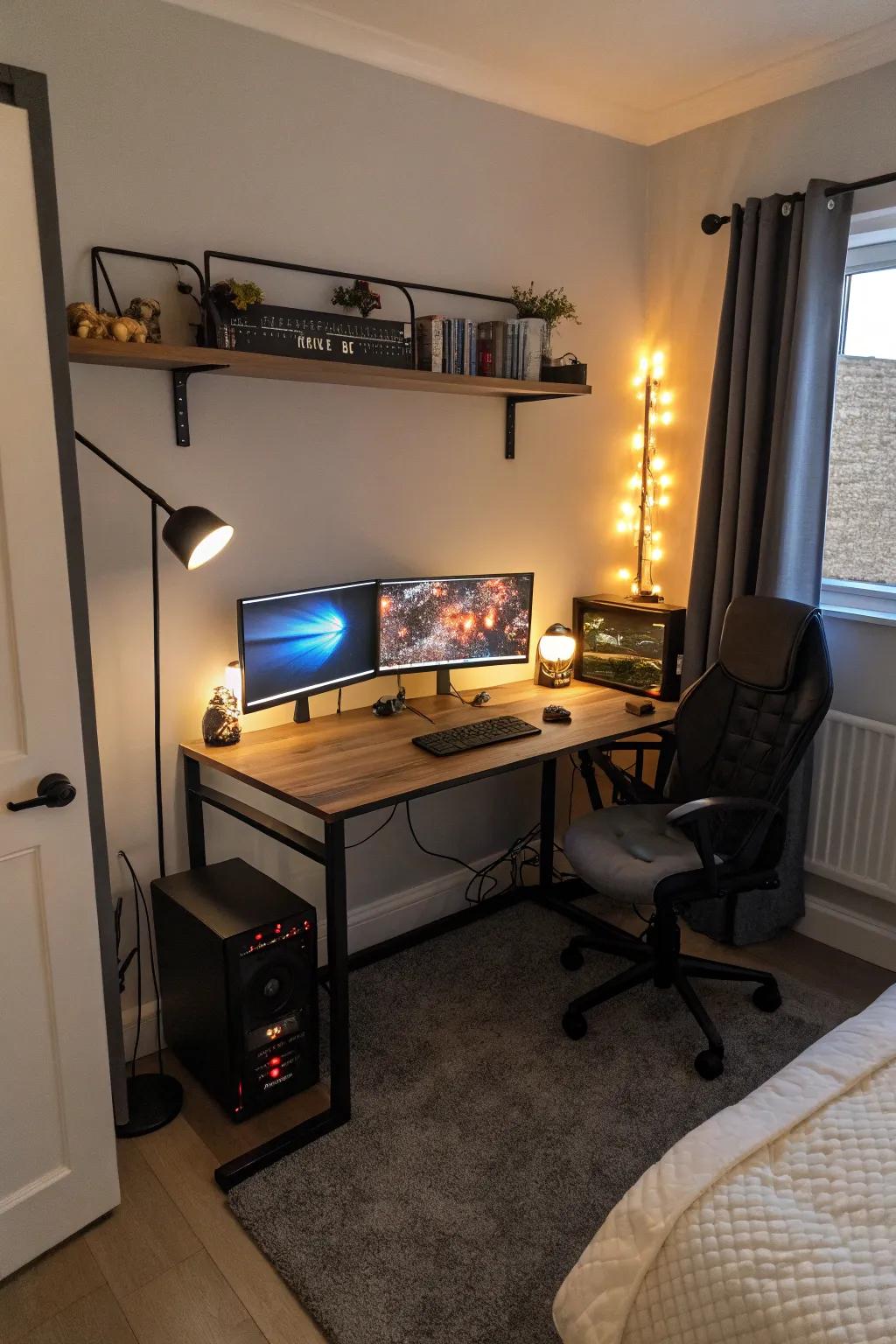 Space-saving desks fit smoothly into small spaces, offering a handy solution.