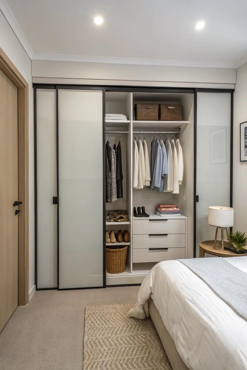 Glide doors are a stylish, space-efficient choice.