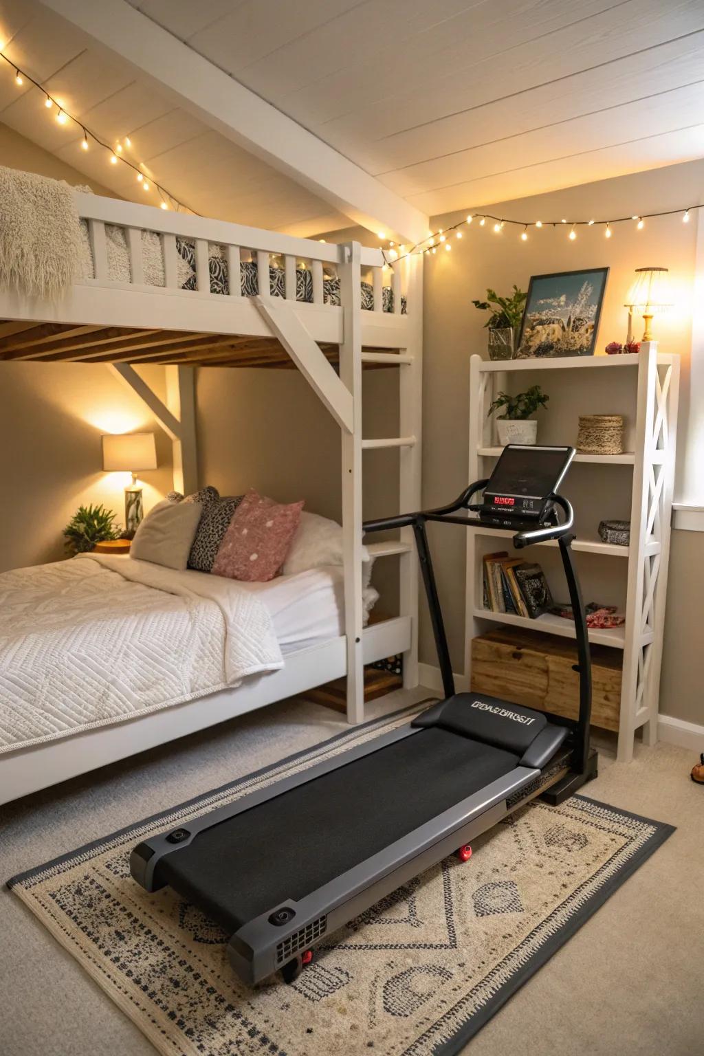 If you're trying to save space, a foldable running machine is your best option for a small home gym.