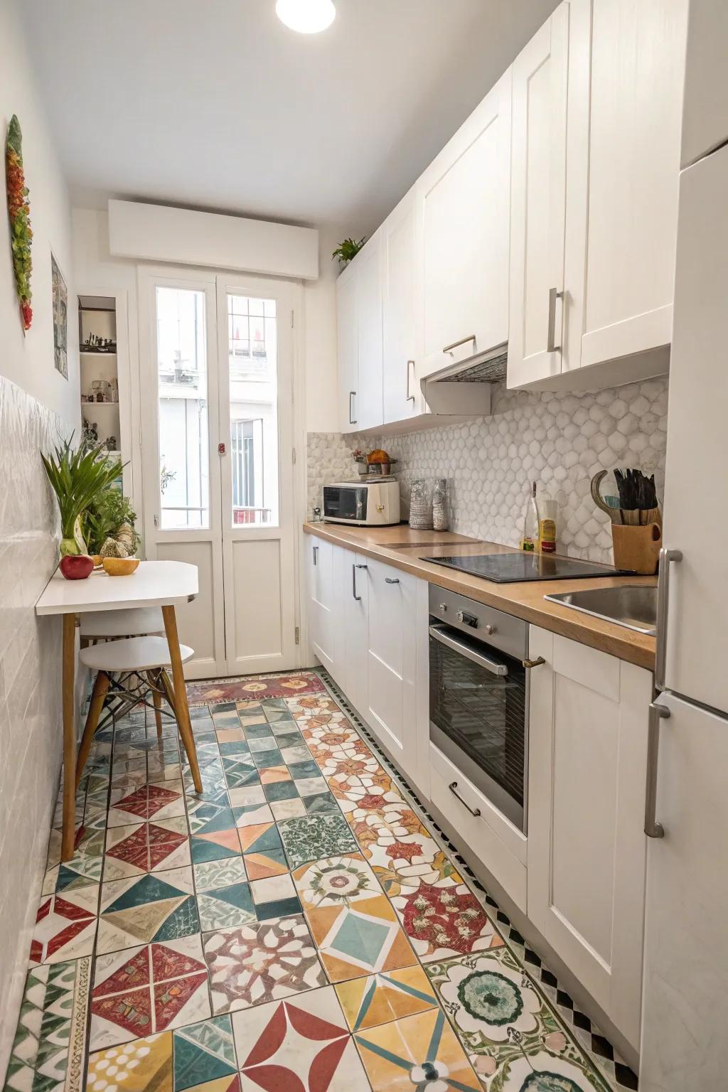 Geometric designs on coverings invigorate small rooms.