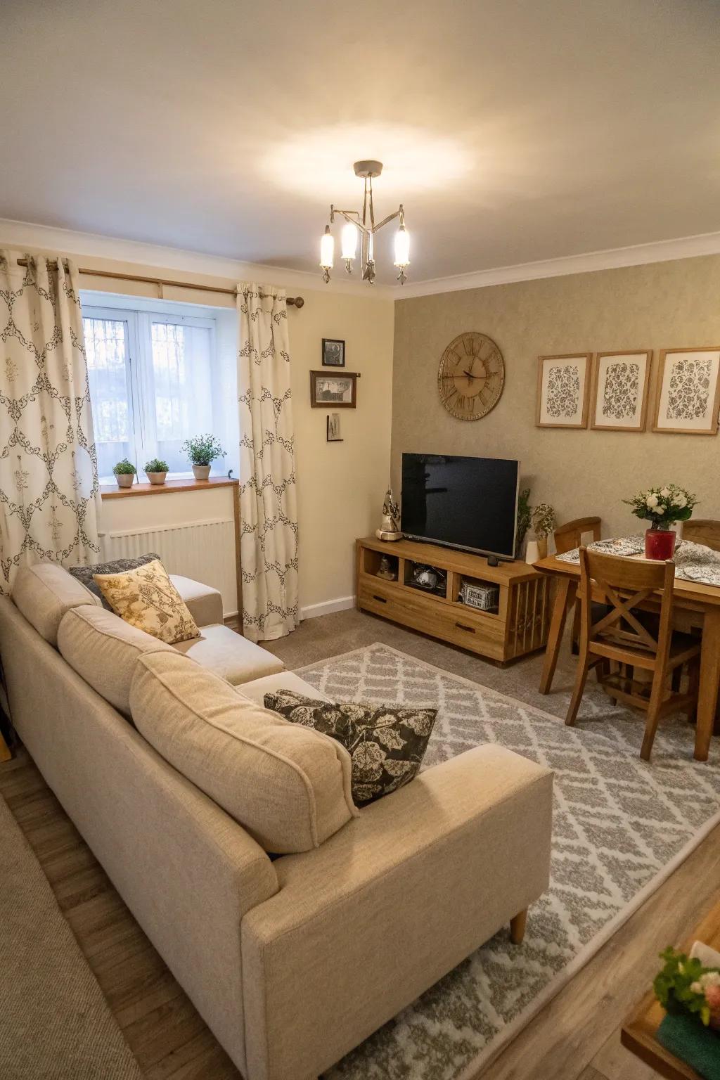 A sectional can be a clever way to split your living and dining areas.