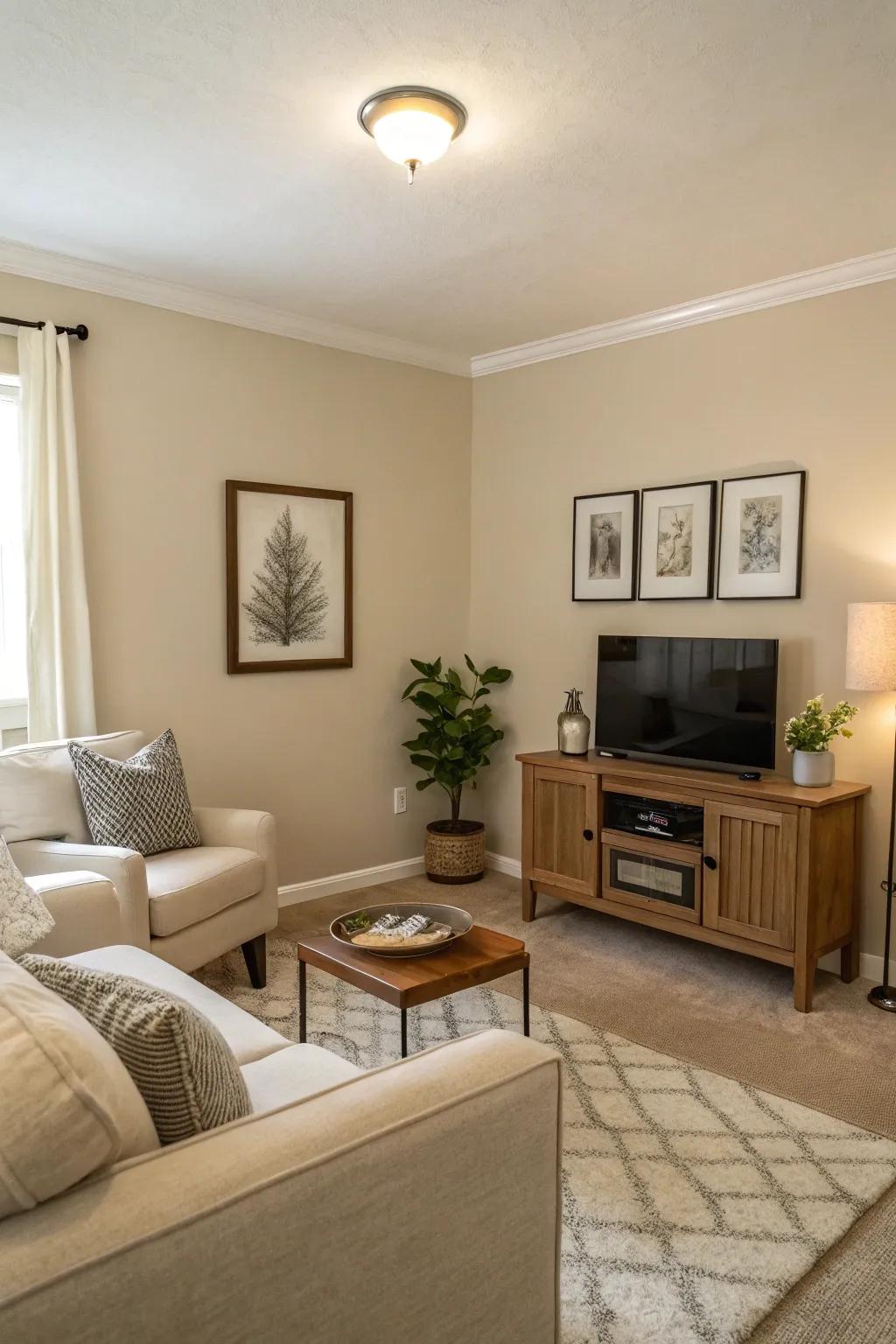 Pale shades open and brighten the room.