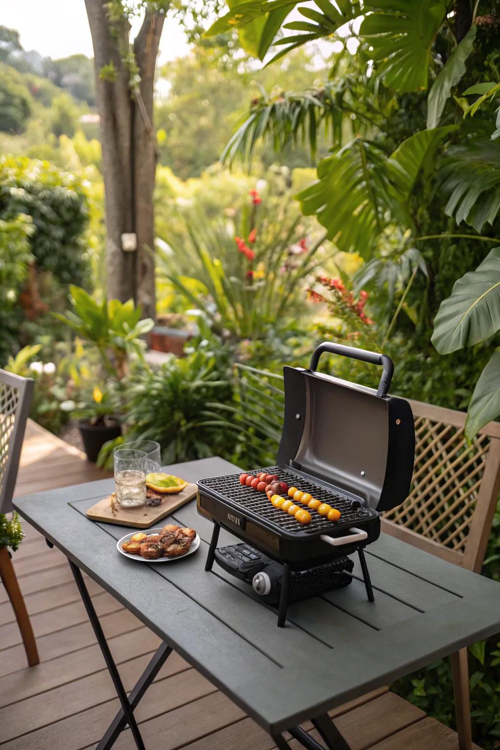 Small grills are great for small patio spaces.
