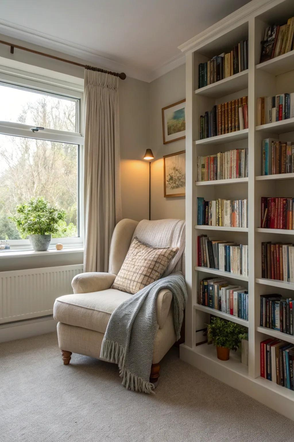 A cozy reading nook is the perfect escape for book lovers.