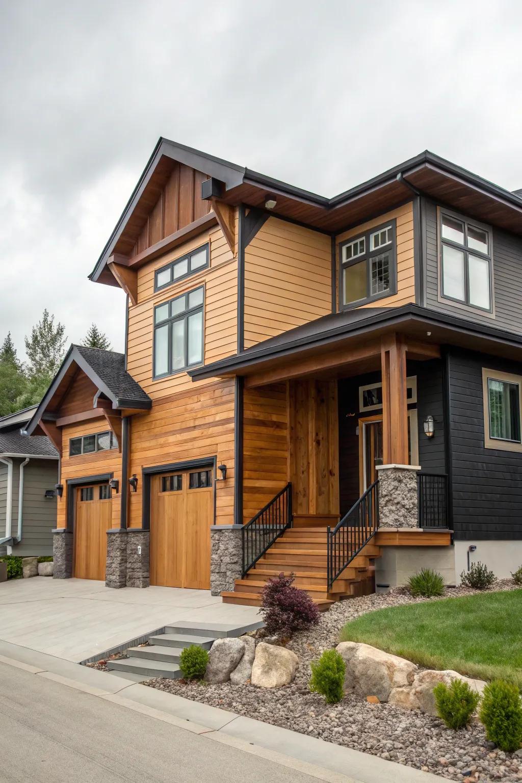 Emphasize your home's architecture using layered colors and textures.