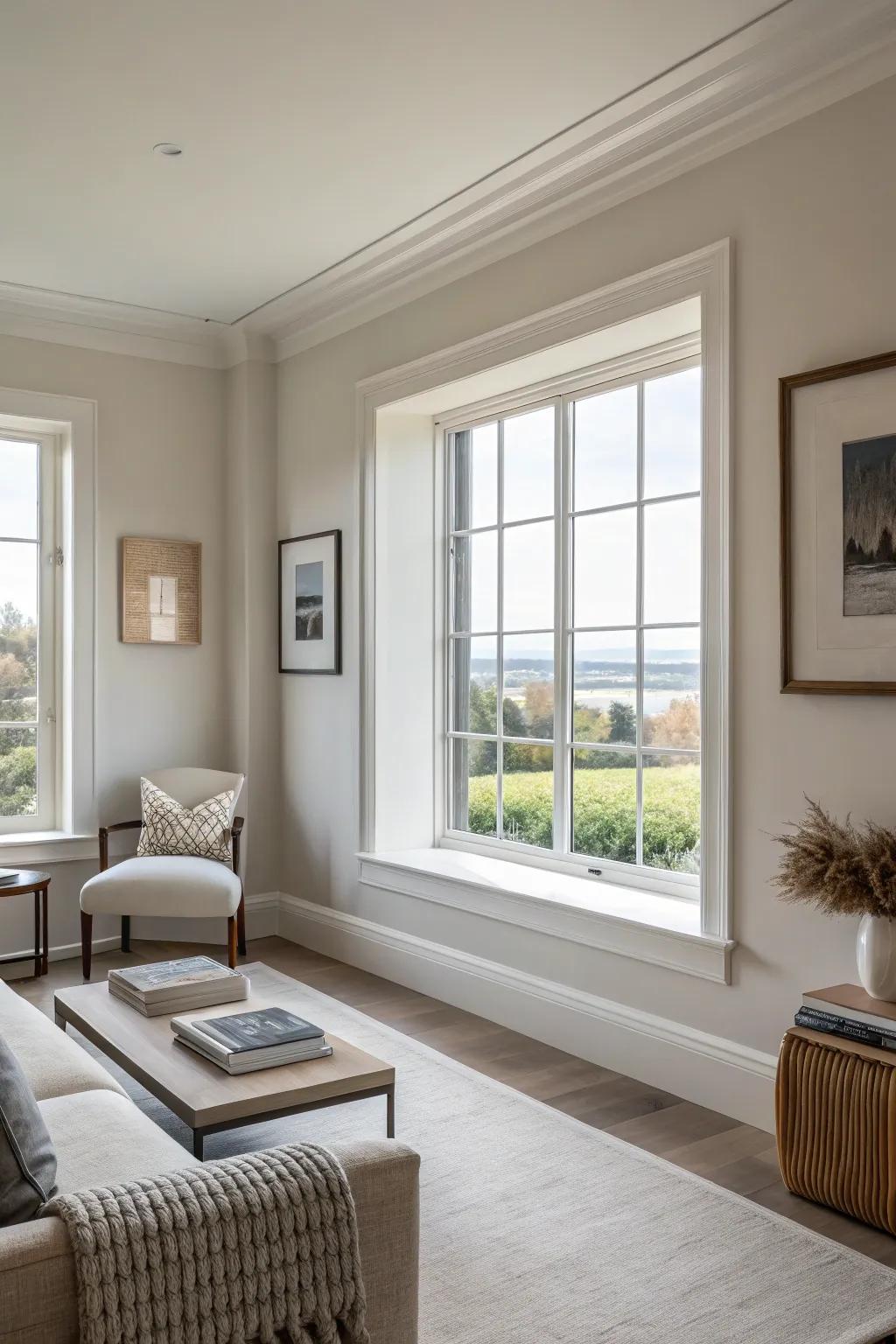 Minimalist trim styling fosters a tranquil and pristine environment.
