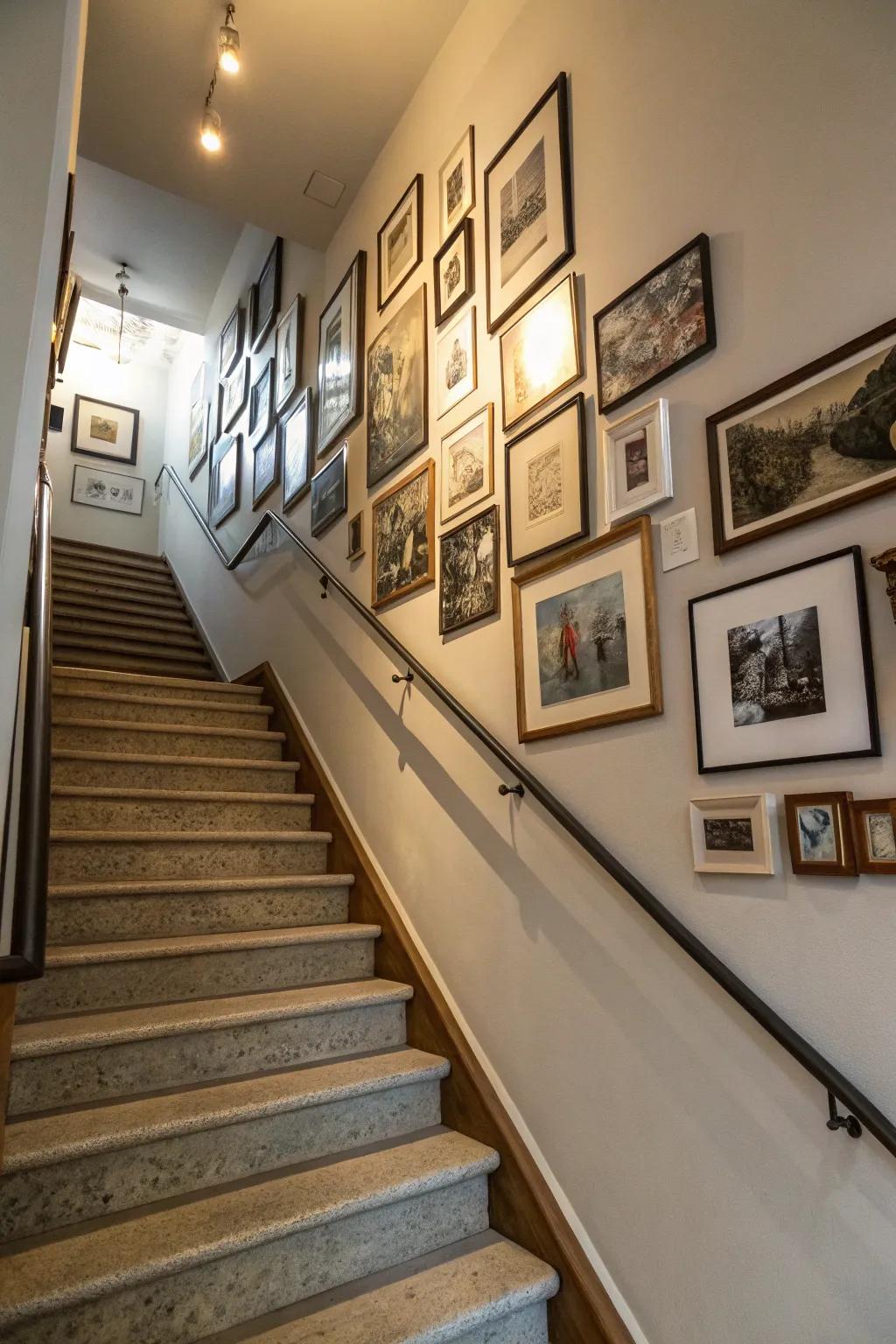 Infuse your staircase with a personal narrative through a customized gallery wall.