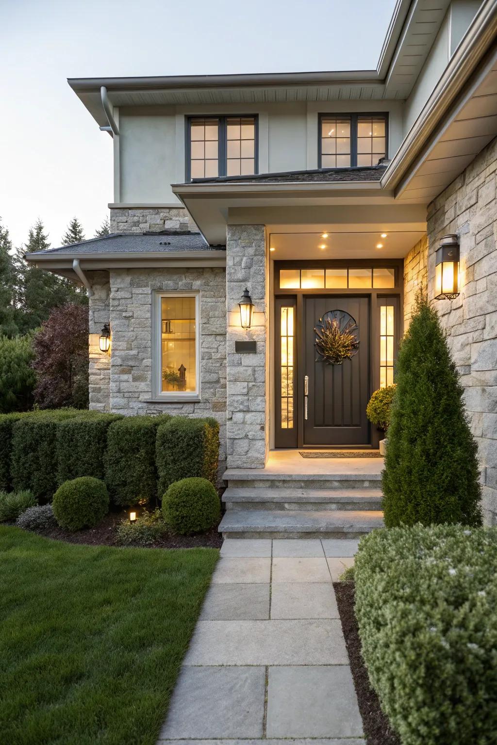 Stone framing introduces richness and refinement to any entrance.