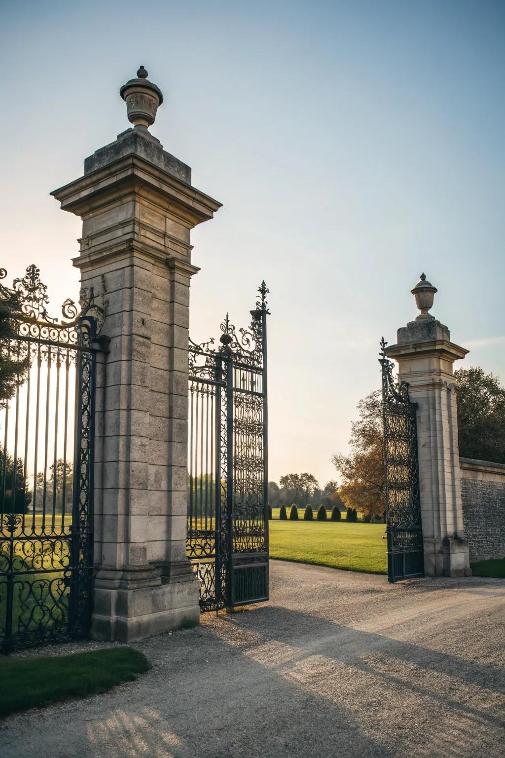 Elevate your entryway with the timeless beauty of rock columns.