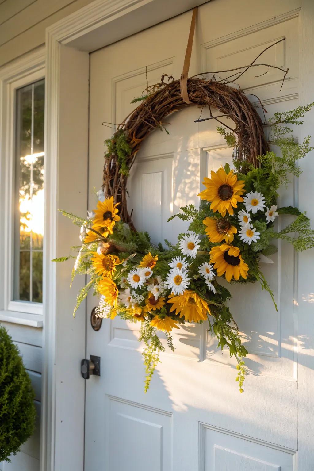 Enhance your entrance with classic summer flowers.
