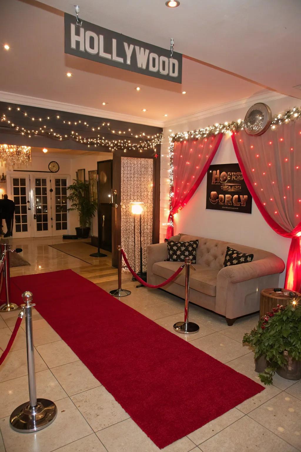 Unroll the crimson floor runner for a spectacular Sweet 16 Hollywood festivity.