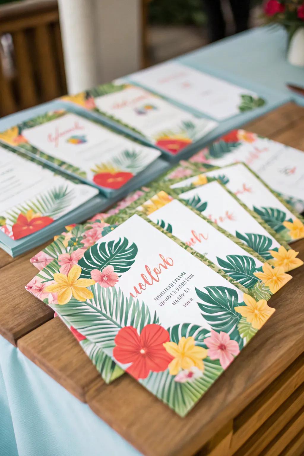 Get everyone excited with tropical invitations.