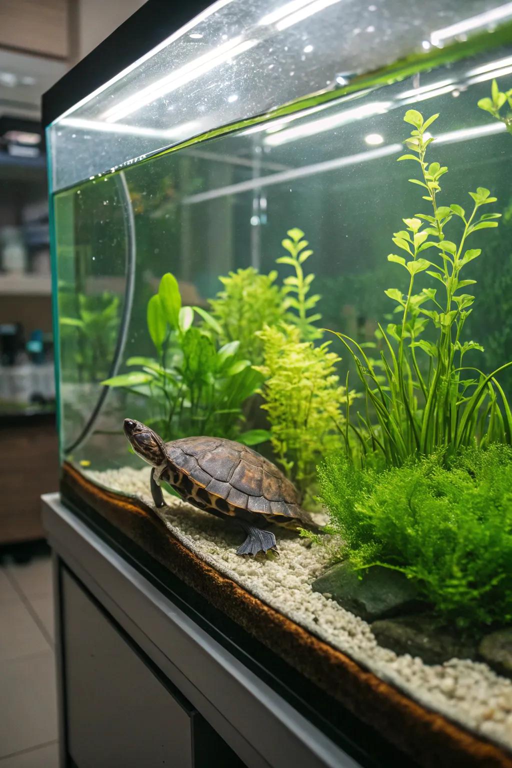 Plants infuse vitality and natural elegance into your turtle's world.