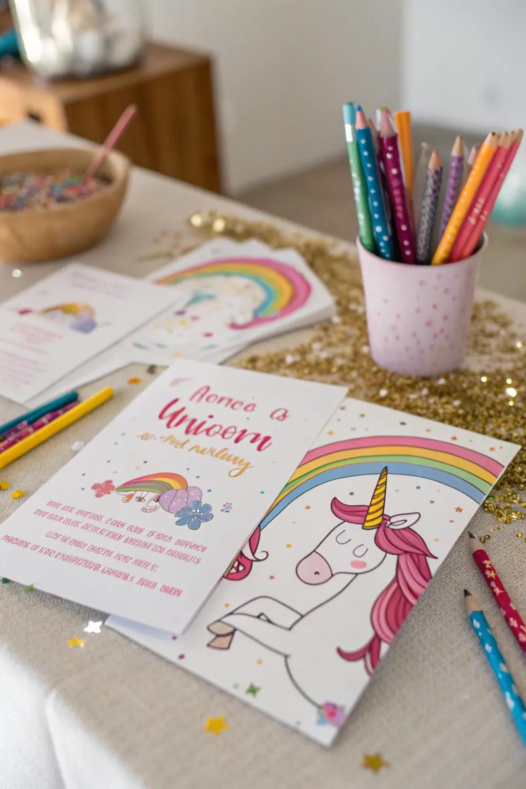 Homemade sparkle horse invites, crafted thoughtfully with love and creativity.