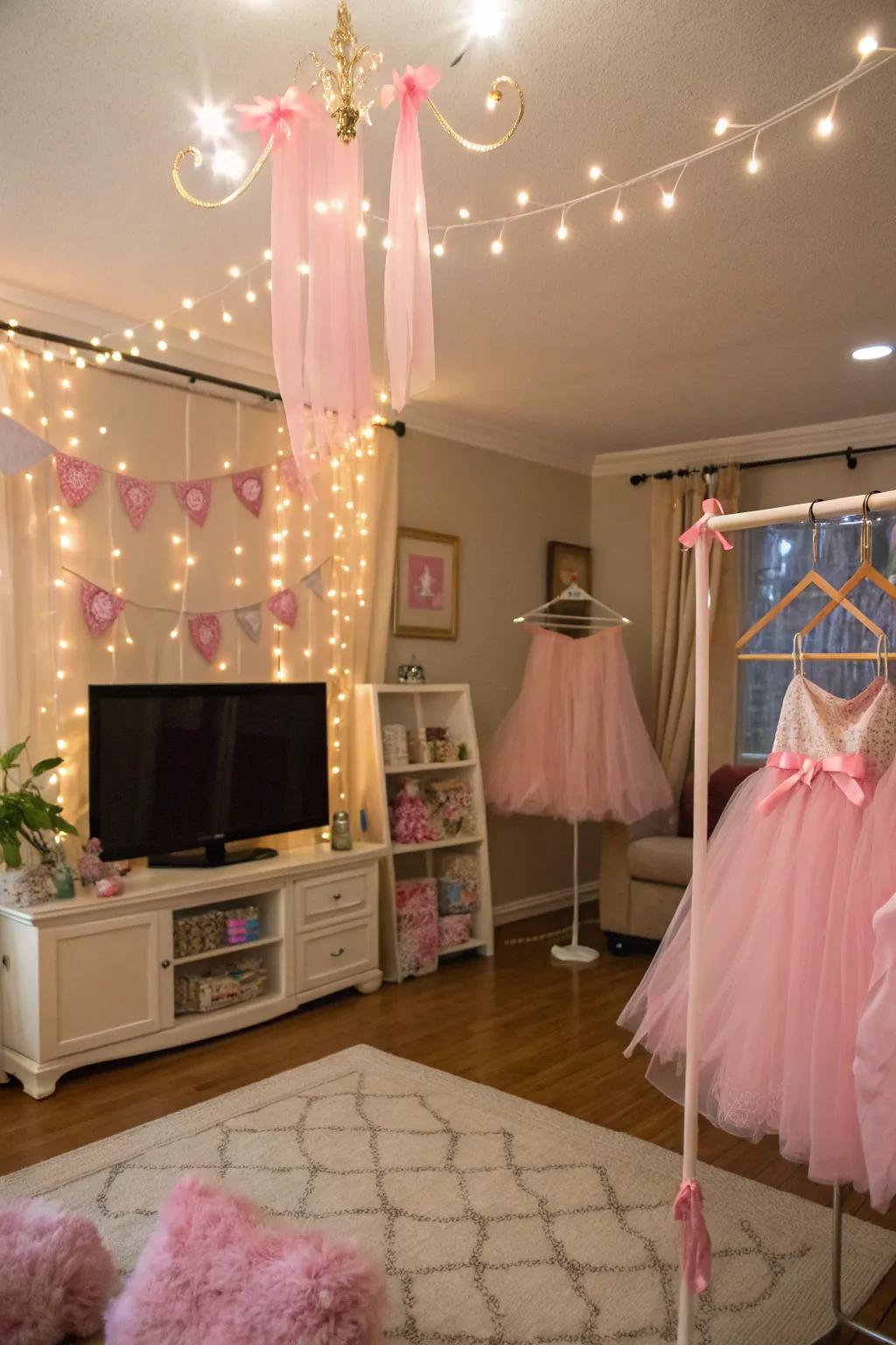 Transform your space into a ballet dream with graceful pink tutus and delicate ribbons.