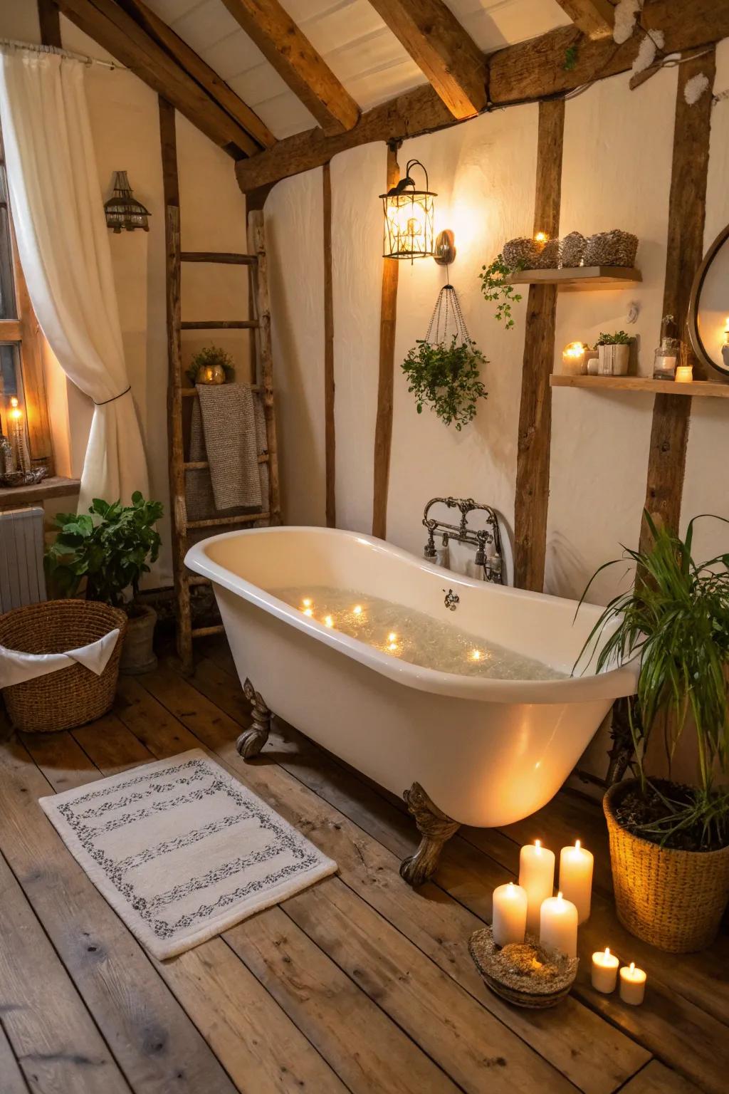A clawfoot tub introduces a hint of eternal elegance to any bathroom setting.
