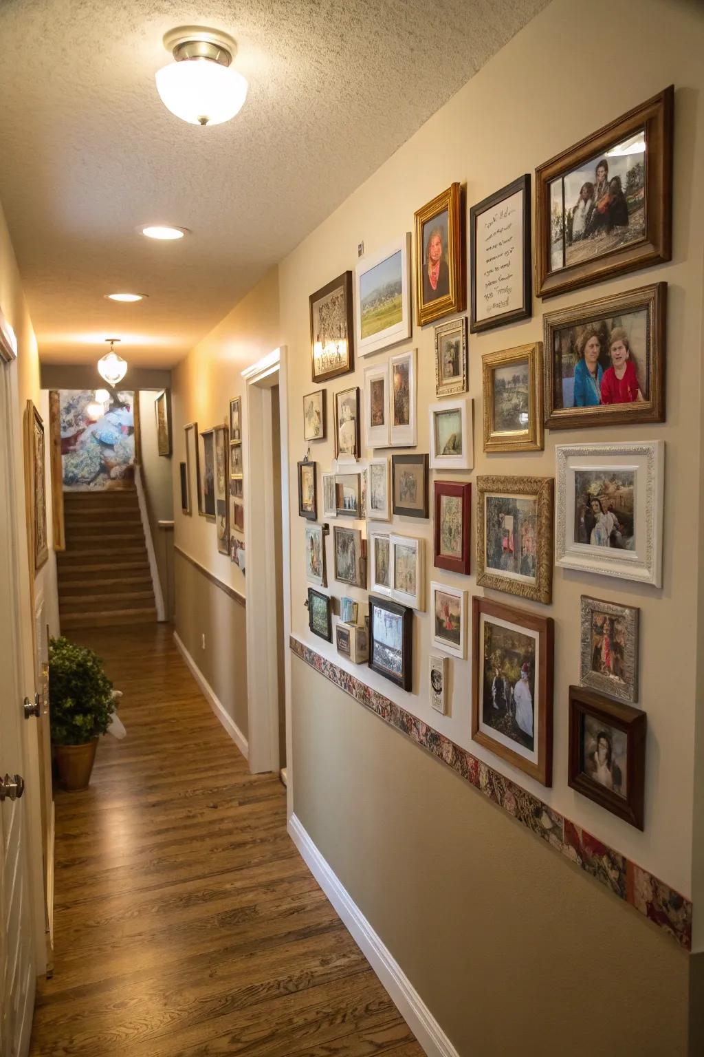 A family photo display that warms the heart with personal memories.