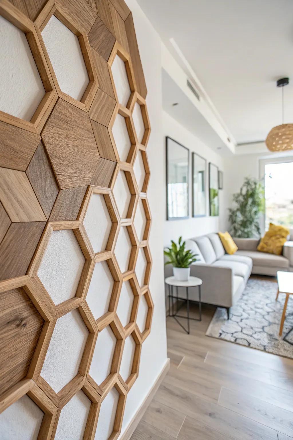 Modern geometric wooden patterns.