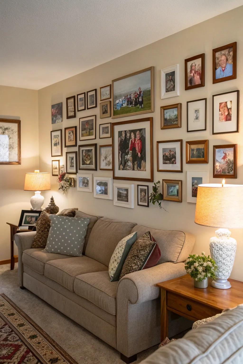 A custom photo display highlighting family moments.