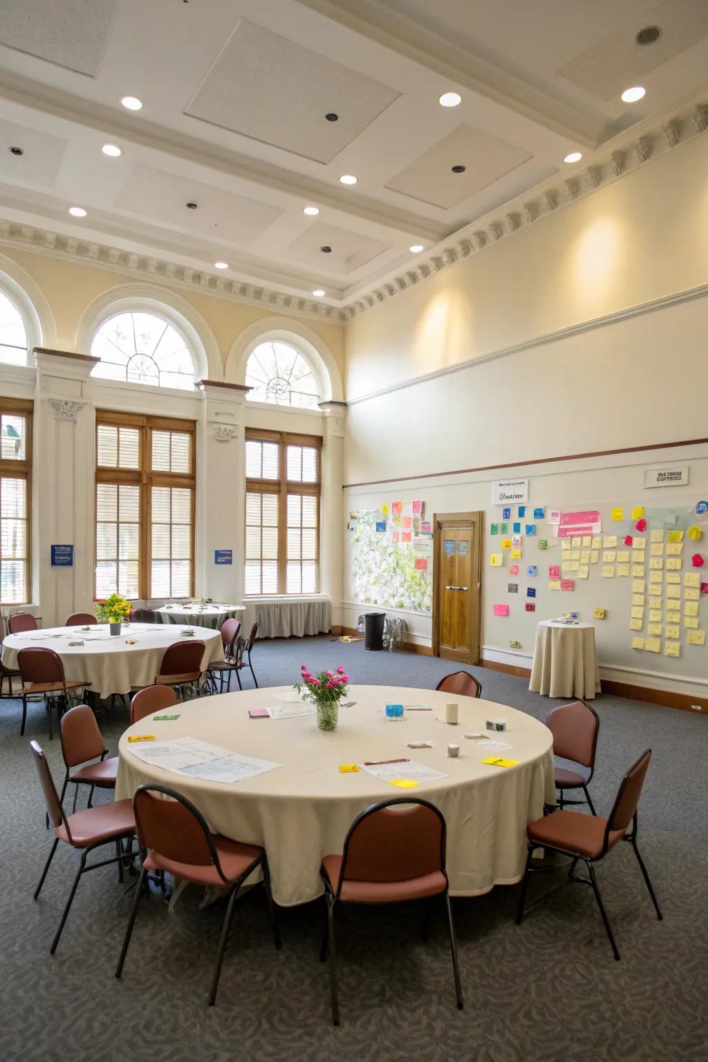 A collaborative center tailored for productive brainstorming and team synergy.
