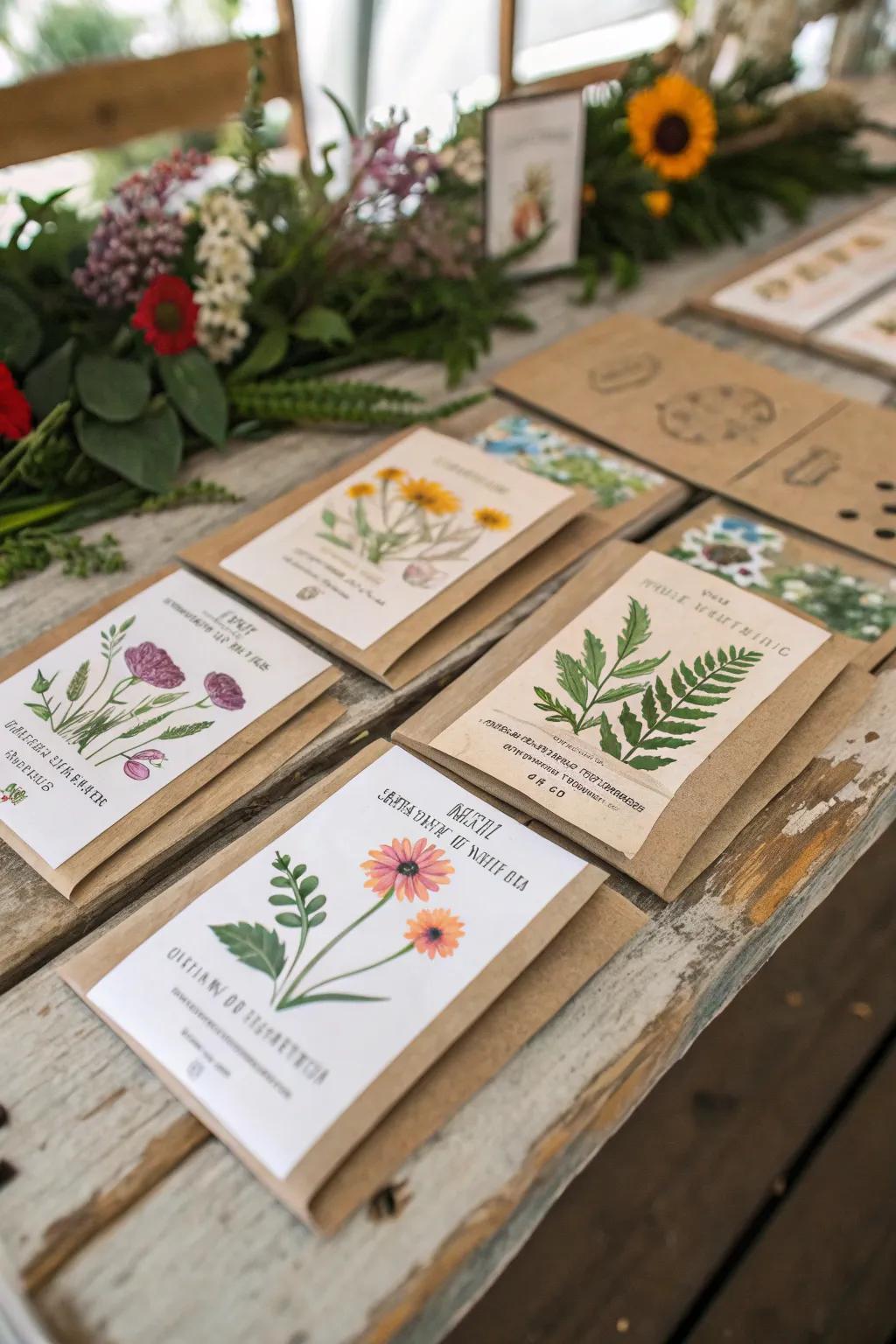 Customized seed packets as a symbolic and thoughtful wedding favor